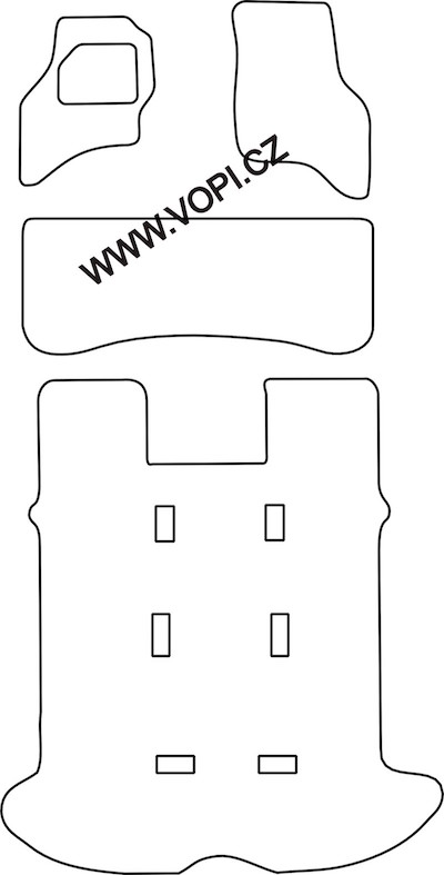 Textil-Autoteppiche Nissan Serena komplet 1992 - Autofit (3223)